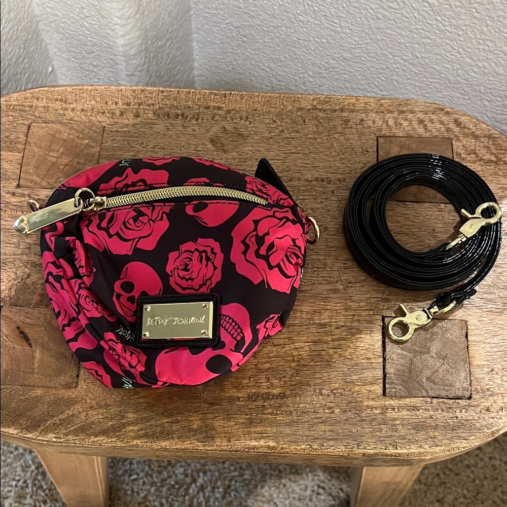Betsey Johnson Skull and Rose Crossbody Bag